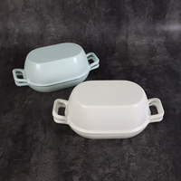 Cloche à pain OEM sous marque privée, vente en gros, 2-en-1 ovale en fonte émaillée pour boulanger de pain au levain, destinée aux distributeurs d'articles de cuisine