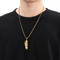 Pendentif religieux Saint Jude en acier inoxydable de haute qualité avec diamant, style hip-hop, bijoux de mode