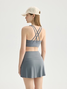 Gonne da yoga a vita alta da donna, a trapezio, tinta unita, ecologiche, antipiega, per tennis, sportive estive - Product Image 5