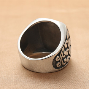 Yunnique – bague carrée en acier inoxydable pour hommes, style rétro Punk géométrique, couleur argent, bijoux cadeau, 213014 - Product Image 3