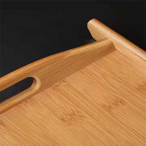 Plateau rectangulaire en bambou avec poignées pour servir le thé, accessoire de table basse d'hôtel, ensemble de thé Kung Fu - Product Image 3