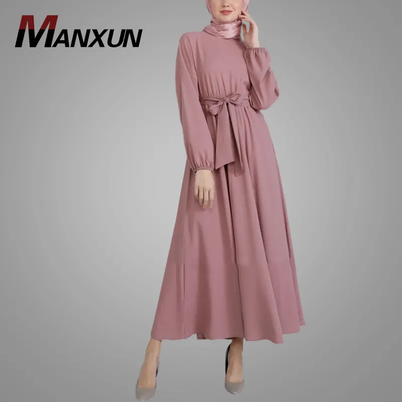 Nueva llegada vestido largo Maxi Abaya Dubai estilo moderno de moda de estilo Simple vestido musulmán indio al por mayor de la ropa