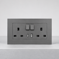 Prise murale avec interrupteur, norme britannique 10A/13A, simple ou double circuit USB + C