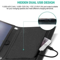 Panel Solar portátil para acampar Ipx4, 3 puertos Usb, 28W, 5V, 4,8a, Max, resistente al agua, Compatible con Iphone