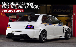 Fanale Posteriore <span class=keywords><strong>LED</strong></span> Modificato per Mitsubishi <span class=keywords><strong>Lancer</strong></span> 2001-2007 EX EVO, Nuovo Accessorio Auto Completo - Product Image 2
