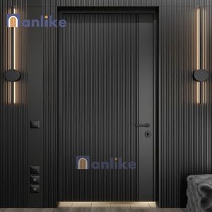 Anlike Doors Factory <span class=keywords><strong>House</strong></span> Entrada Negro Columpio moderno Aluminio fundido Seguridad Exterior Puertas de acero Seguridad Exterior - Product Image 1