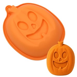 Moule à gâteau en silicone en forme de citrouille, pour Halloween, en forme de Jack O'Lantern, antiadhésif, pour desserts et décorations - Product Image 1