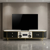 Meuble TV avec foyer électronique en MDF, Bluetooth intégré et effets sonores, pour salon et chambre à coucher