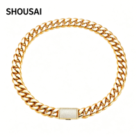 Collar de Cadena Cubana de Moda Europea y Americana, Estilo Hip Hop, 12, 14, 18, 20, 22 mm, Chapado en Oro de 18K de Lujo con Incrustaciones de Circonio y Cierre de Hebilla