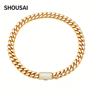 Collar de Cadena Cubana de Moda Europea y Americana, Estilo Hip Hop, 12, 14, <span class=keywords><strong>18</strong></span>, 20, 22 mm, Chapado en <span class=keywords><strong>Oro</strong></span> de 18K de Lujo con Incrustaciones de Circonio y Cierre de Hebilla - Product Image 3