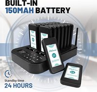 Système d'appel sans fil pour restaurant, 16 pagers, portée 200m, étanche avec vibration et signal sonore clignotant