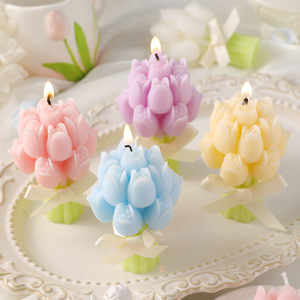 Vela Aromática de Primera Calidad con Aroma a Rosa y Flor de Tulipán, Velas Perfumadas Estéticas <span class=keywords><strong>para</strong></span> una Cena Romántica - Product Image 1