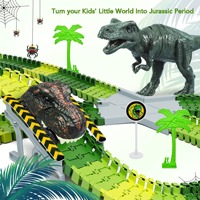 Train électrique pour enfants avec dinosaures à assembler, petite voiture de course, jeu de train d'aventure STEM pour jeunes enfants