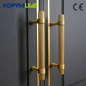 Koppalive Solid Brass Kitchen Cabinets Door Knurled <strong>Handle</strong> <strong>Gold</strong> Luxury Modern Long Cupboard Drawer <strong>Wardrobe</strong> Pull <strong>Handles</strong> - Product Image 1