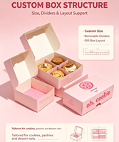 Boîte d'emballage de cupcakes en papier kraft imprimé couleur rose jaune personnalisé 2 4 6 pièces, boîte à pâtisserie rectangulaire pour biscuits