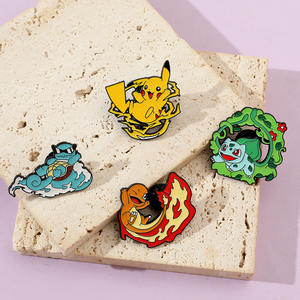 Épingle en émail personnalisée pour l'artisanat insigne en métal souple revers 3d personnalisé dessin animé monstre de poche Mon <span class=keywords><strong>Pikachu</strong></span> écureuil épingles dures bon marché - Product Image 2