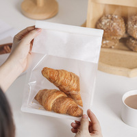 Sacs d'emballage pour biscuits en papier kraft brun à fond carré, conçus sur mesure, avec fenêtre et fonction anti-humidité