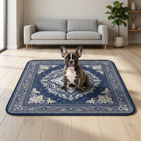 Tapis de protection matelassé écologique pour animaux de compagnie, surface en velours soyeux, imperméable en TPU, base antidérapante à pois, pour chien, chat, ou niche.