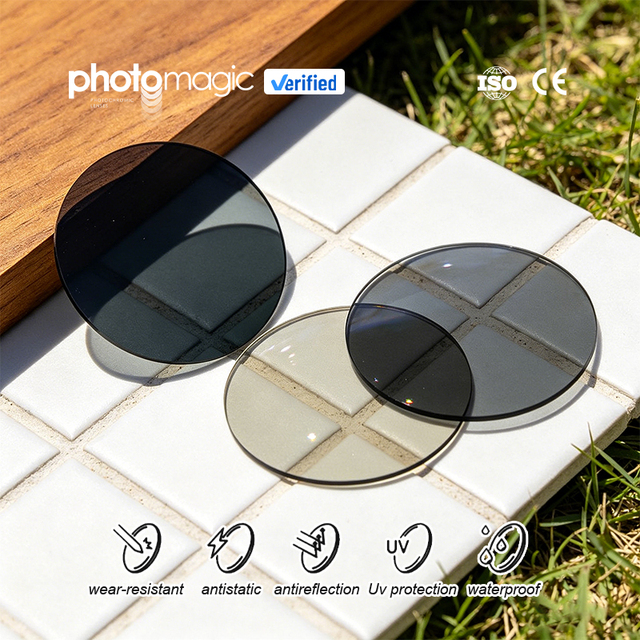 Photomagic Manufacturer 1.56 HMC Spin Coating Photochromic Blue Cut Lenses - Wholesale Optical Lens Bulk Price