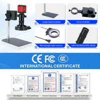 Mikroskop Monokuler Digital 2MP Kamera Video Elektronik VGA Lensa C-mount 130X Lampu LED Fokus Manual untuk Pemasangan Solder dan Perbaikan Ponsel