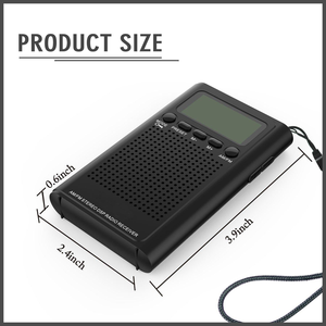 <span class=keywords><strong>Radio</strong></span> numérique portable mini AM/FM avec écran, meilleure réception, idéale pour la marche, le jogging, l'exercice, fonction horloge, piles AA - Product Image 2