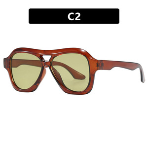 Oversized Vintage High Quality Women's Sunglasses Full Rim for PC <b>Frame</b> UV400 Protection <b>Pink</b> Gray Beige Colors - Product Image 2