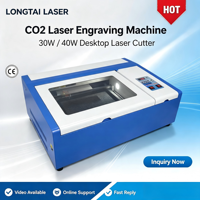Machine de gravure laser CO2 de bureau 3020, petite machine laser avec système de refroidissement par eau pour acrylique, bois, MDF, cuir