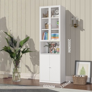 Cream White Steel <strong>Bookcase</strong> Home Use <strong>Children</strong> <strong>S</strong> Floor Standing Figurine Display Cabinet - Product Image 1