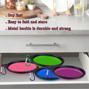 Fabricante OEM ODM, Tazón Portátil Plegable para Agua y Comida para Mascotas (Perros y Gatos) con Mosquetón, Personalizable con Logotipo y Color - Product Image 4