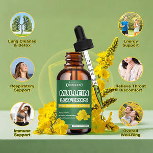 Oem Mullein Druppels Met Mullein Bladextract En Chlorofyl Vloeibaar Supplement Voor Longreiniging, Detox & Respiratoire Ondersteuning - Product Image 2