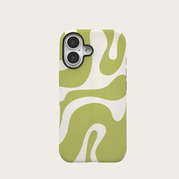 Étui en TPU rayé vert créatif 2-en-1 pour 17, 17 Pro, 17 Pro Max – Protection intégrale 360° – Style tendance – En stock