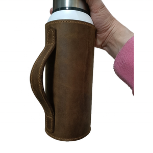 Bolsa de Cuero para Botella, Cosida a Mano, de Primera Capa, Color Marrón, con Asa de Viaje, Logotipo Personalizado, Marca Remy <span class=keywords><strong>Martin</strong></span> Cognac, Hecho en China - Product Image 3