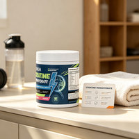 OEM/ODM Poudre de créatine monohydrate micronisée pure à 100% pour adultes, bouteille de 300g, pour les passionnés de gym, force musculaire accrue, sports