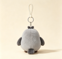Porte-clés en peluche personnalisé, mini pingouin gris, jouet en peluche, design personnalisé, porte-clés en peluche souple, pendentif de sac pour promotion