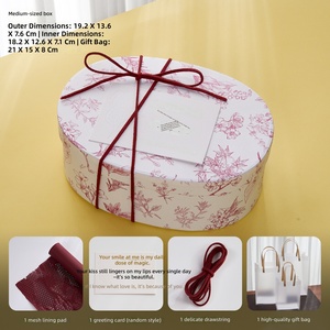 Scatola Regalo Ovale di Lusso con Stampa Floreale Botanica, Coperchio e Base Personalizzabili, per Confezioni Boutique in Carta Kraft - Product Image 5