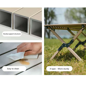 KT có thể gập lại Bàn ngoài trời với chân xoay thép carbon xây dựng nhẹ bền không thấm nước xếp chồng lên nhau cho công viên vườn - Product Image 5