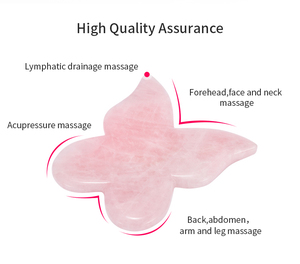 หินหยกธรรมชาติสำหรับนวดหน้า,เครื่องมือดูแลผิวรูปผีเสื้อหิน Gua Sha สำหรับนวดหน้า - Product Image 3