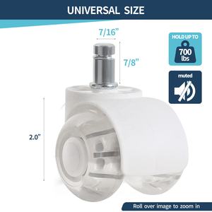 Patent Design OEM Factory Möbel Stuhl Ersatz Trans lucent Pu Swivel Round Stem Möbel Stuhl Lenkrad 2 Zoll - Product Image 4