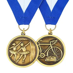 Medalla de calidad personalizada para ciclismo, medalla de Metal para montar en bicicleta, deportes, jiu-jitsu, cintas para nadar