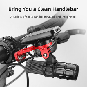 Yueli Cyclingbox <b>Bicycle</b> Computer Mount Aluminum Alloy Handlebar Bracket Lightweight Black Red Titanium - Product Image 3