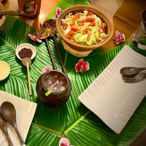 Manteles Individuales de Hojas de Plátano Artificiales Hawaianas, Elegantes, Impermeables, Verdes, para el Día de la Madre, Fiestas, Temática de Playa y Jungla, Tacto <span class=keywords><strong>Real</strong></span> - Product Image 6