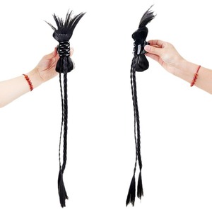 Extensiones de Cabello Trenzadas Y2K de Dos Hilos, Estilo Shuttlecock, Resistentes al Calor, Dulces, Modernas y Atrevidas, Cola de Caballo Doble - Product Image 5