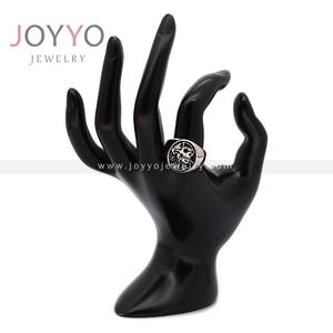 남성용 베스트 셀러 레트로 실버 해골 고딕 타원형 모양의 고급 스테인레스 스틸 패션 보석 반지 - Product Image 3