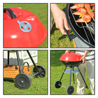 Barbecue au charbon de bois pliable moderne de qualité supérieure avec dispositif de sécurité anti-éclatement, en fer durable, commande par bouton, compact pour la cuisson en camping