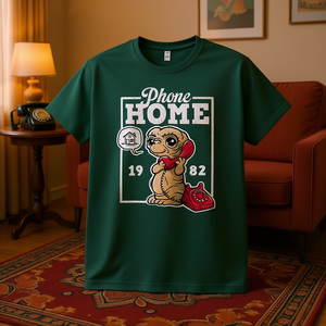 T-shirt Phone Home 1982, design mignon de dinosaure, style rétro, coupe unisexe - Product Image 3