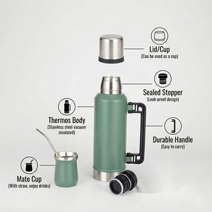 Vaso Térmico de Acero Inoxidable 304 para Mate Argentino, Aislado al Vacío, para Uso en Exteriores - Product Image 4