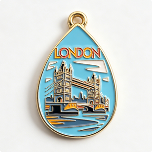 Pin Metálico del Puente de la Torre de Londres, Chapado en Oro, Esmalte Duro, Recuerdo, Forma Irregular, Aleación de Zinc - Product Image 6