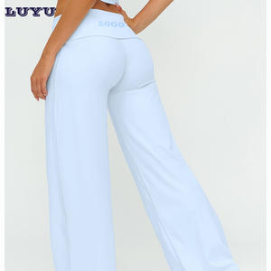 Nuovi Pantaloni da <span class=keywords><strong>Allenamento</strong></span> alla Moda con Vita Pieghevole per <span class=keywords><strong>Donne</strong></span>, Gamba Larga, Effetto Push-Up, per Yoga, Jogging e Pilates - Product Image 3