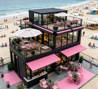 Maison conteneur mobile de luxe préfabriquée et démontable Alibaba, maison modulaire moderne à ossature en acier pour hôtel-resort