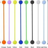 Lot de 10 enrouleurs de câbles en silicone flexibles multifonctions de 19 cm, 10 couleurs, organisateur d'écouteurs, clips magnétiques pour câbles, logo personnalisé